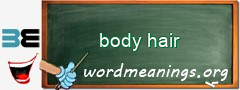 WordMeaning blackboard for body hair